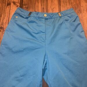 St. John Sport by Marie Gray Blue High Waist Straight Leg Casual Pants Size 8